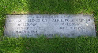 Photo of headstones/William Lillingston McLennan - 1923-1998 hdstn Lake Forest Cem ILL